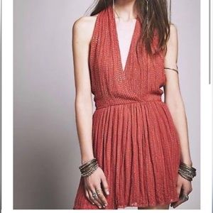 Free people beaded halter dress